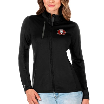 Women's Antigua Black/Charcoal San Francisco 49ers Generation Full-Zip Jacket