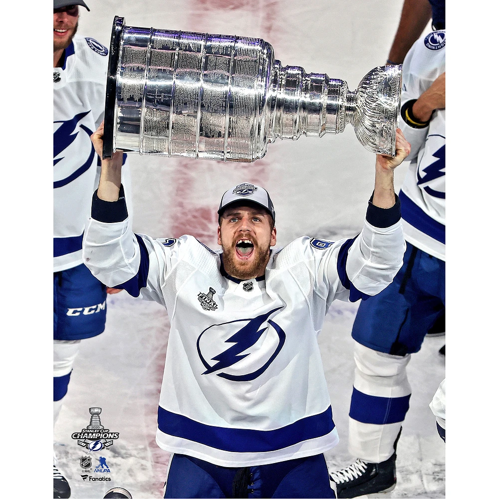 Erik Cernak Tampa Bay Lightning Unsigned 2020 Stanley Cup Champions Raising Photo