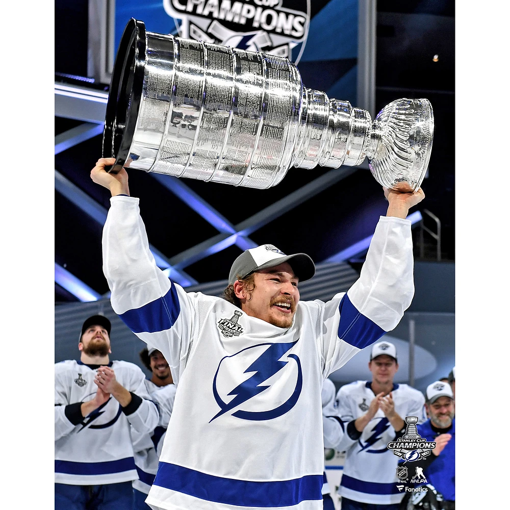 Yanni Gourde Tampa Bay Lightning Unsigned 2020 Stanley Cup Champions Raising Photograph
