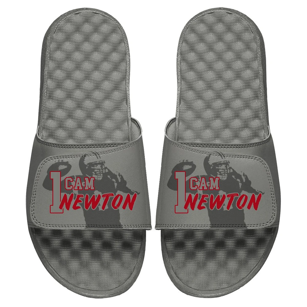 Men's ISlide Cam Newton Gray NFLPA Tonal Pop Slide Sandals