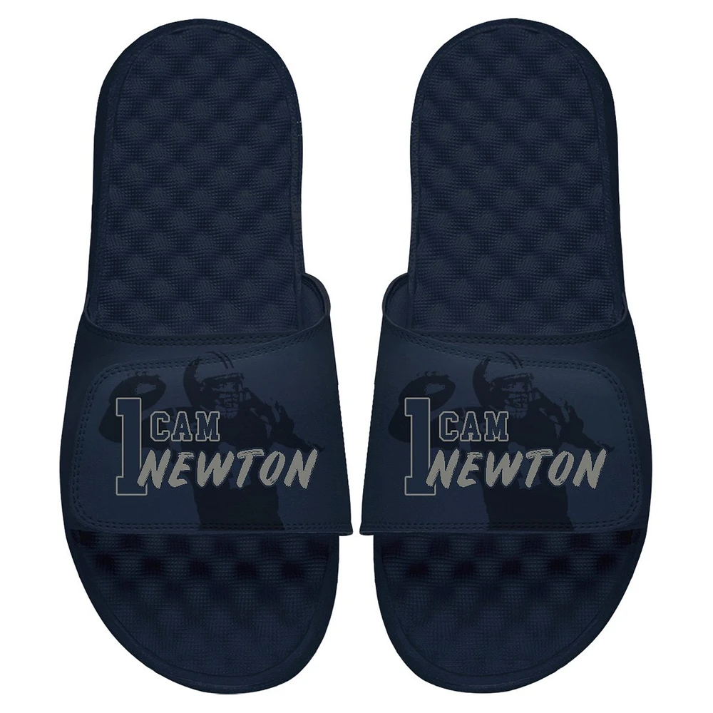 Men's ISlide Cam Newton Navy NFLPA Tonal Pop Slide Sandals