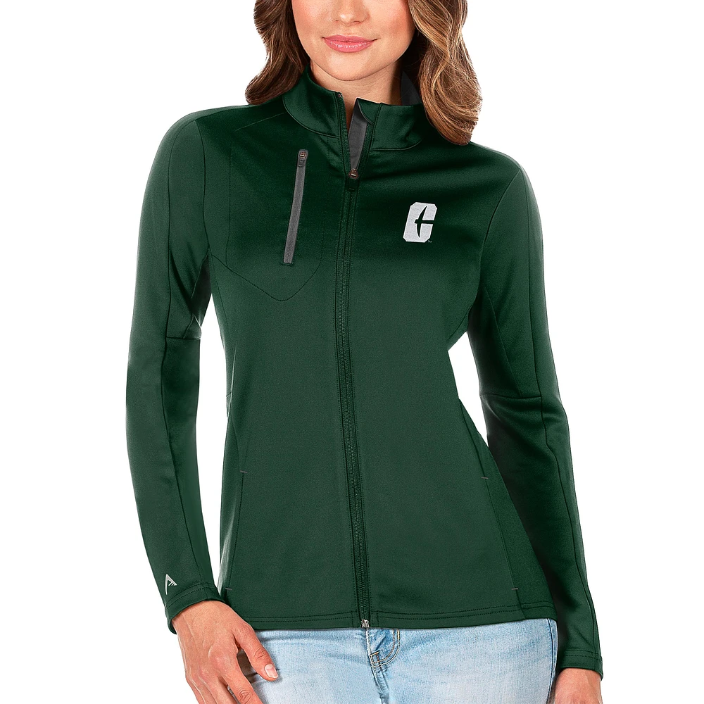 Women's Antigua /Graphite Charlotte 49ers Generation Full-Zip Jacket