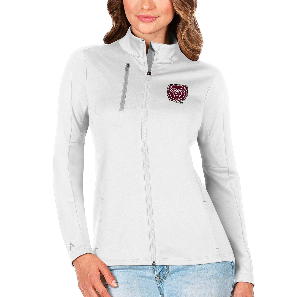 Women's Antigua White/Silver Missouri State University Bears Generation Full-Zip Jacket