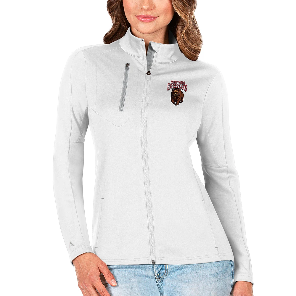 Women's Antigua White/Silver Montana Grizzlies Generation Full-Zip Jacket