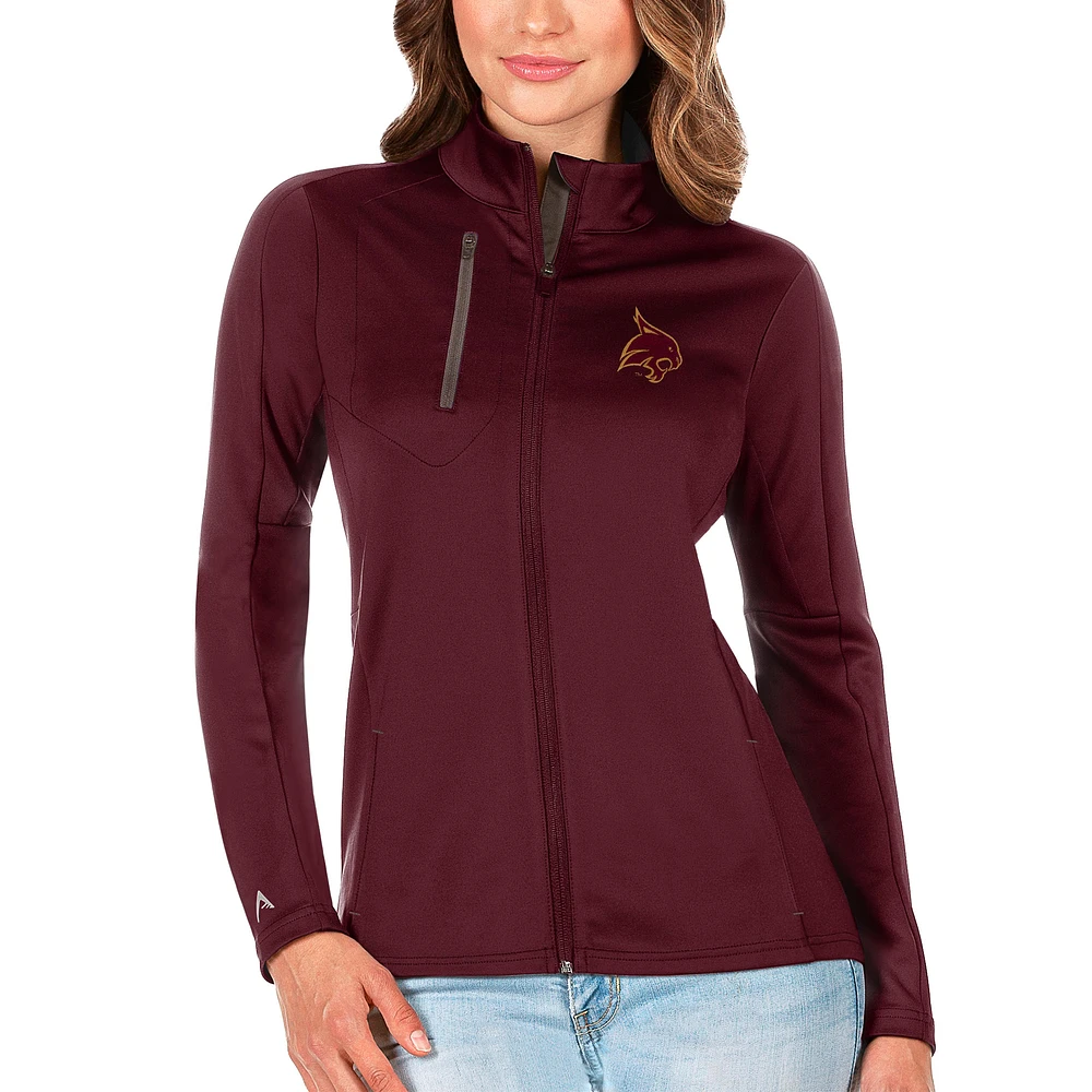 Women's Antigua Maroon/Graphite Texas State Bobcats Generation Full-Zip Jacket