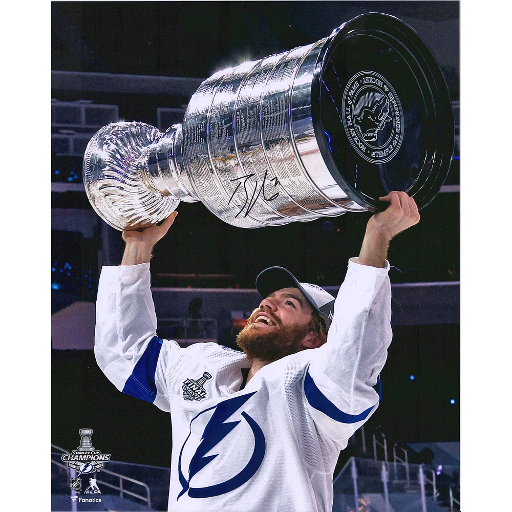 Brayden Point Tampa Bay Lightning Autographed 16" x 20" 2020 Stanley Cup Champions Raising Cup Photograph