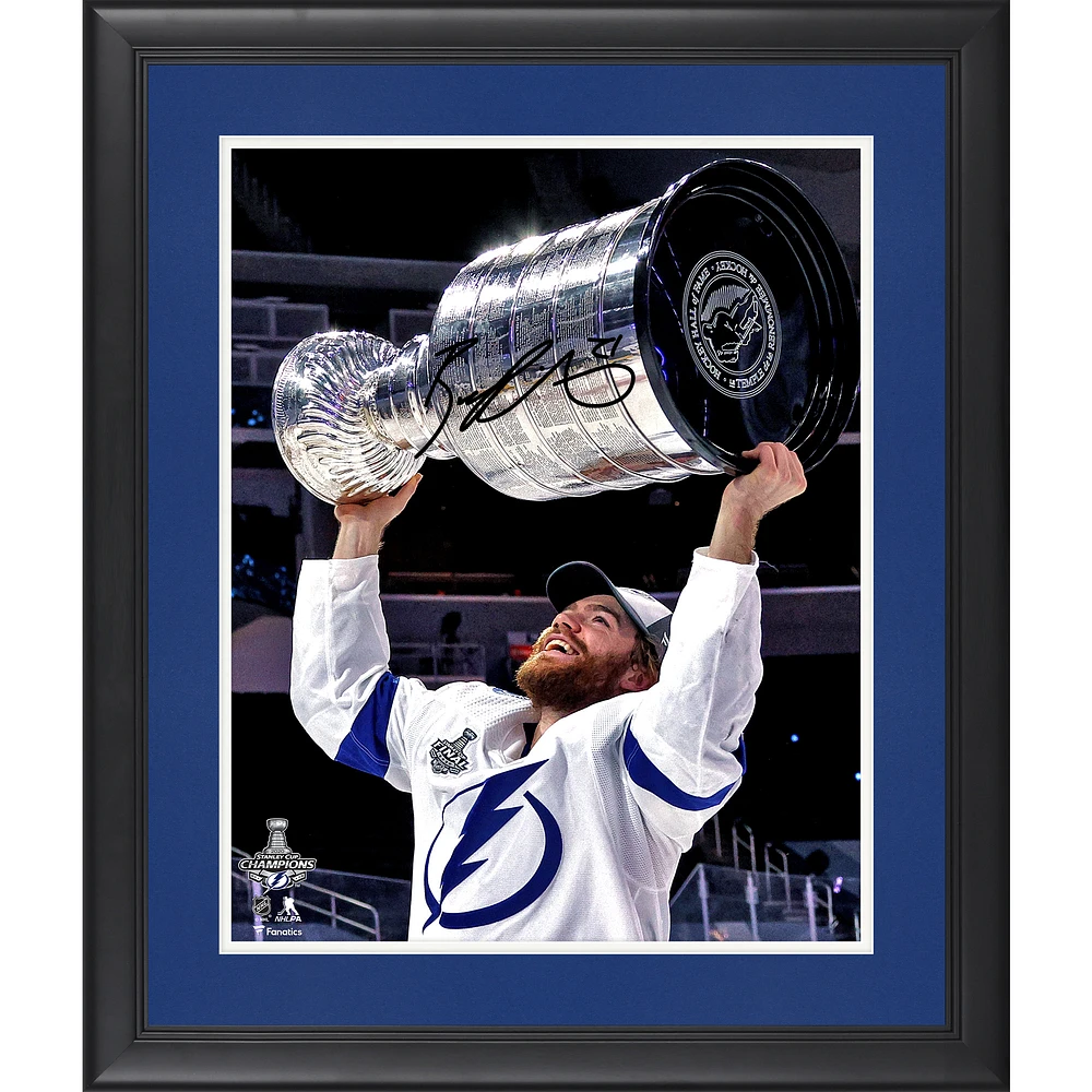 Brayden Point Tampa Bay Lightning Framed Autographed 16" x 20" 2020 Stanley Cup Champions Raising Cup Photograph
