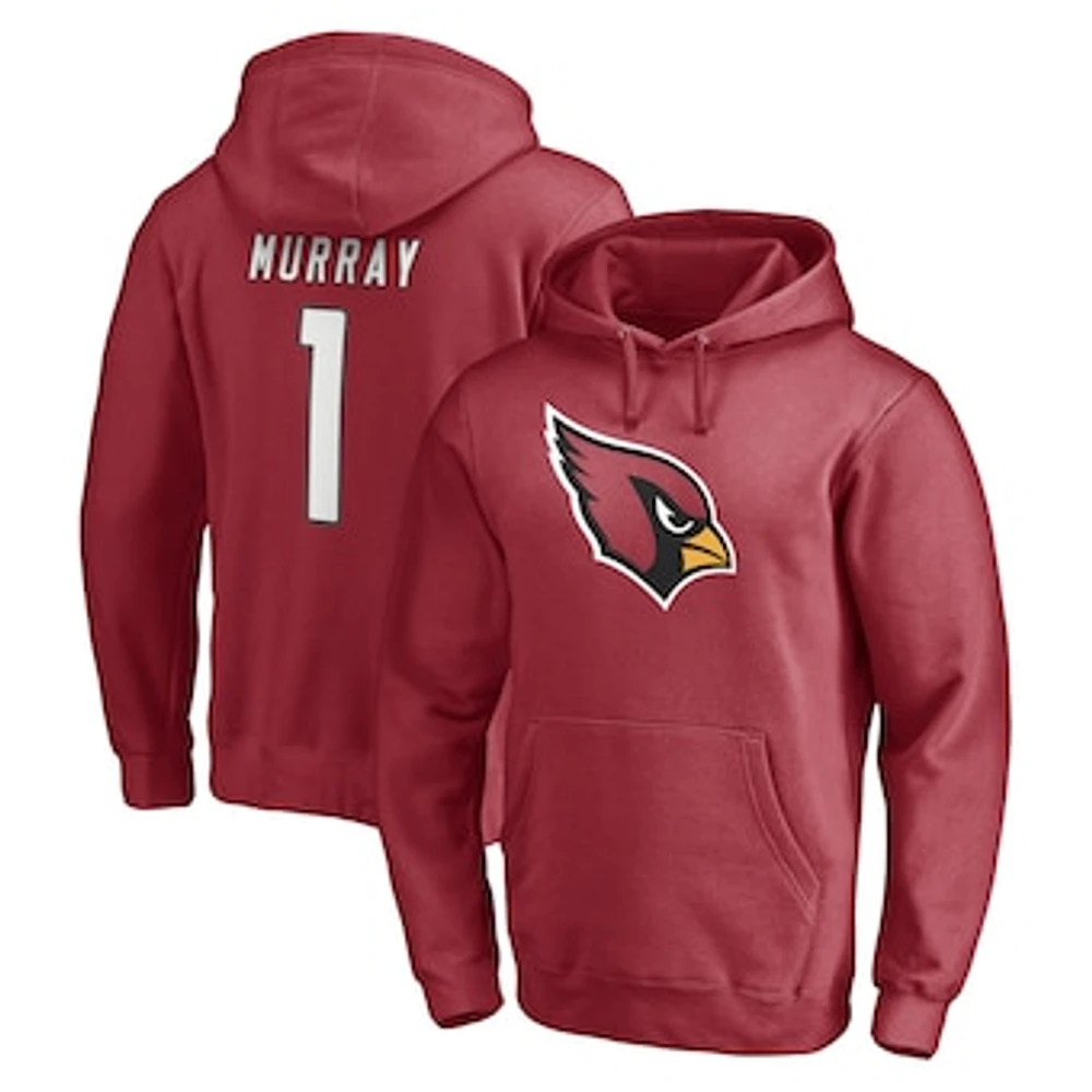 Men's Fanatics Kyler Murray Cardinal Arizona Cardinals Player Icon Name & Number Fitted Pullover Hoodie