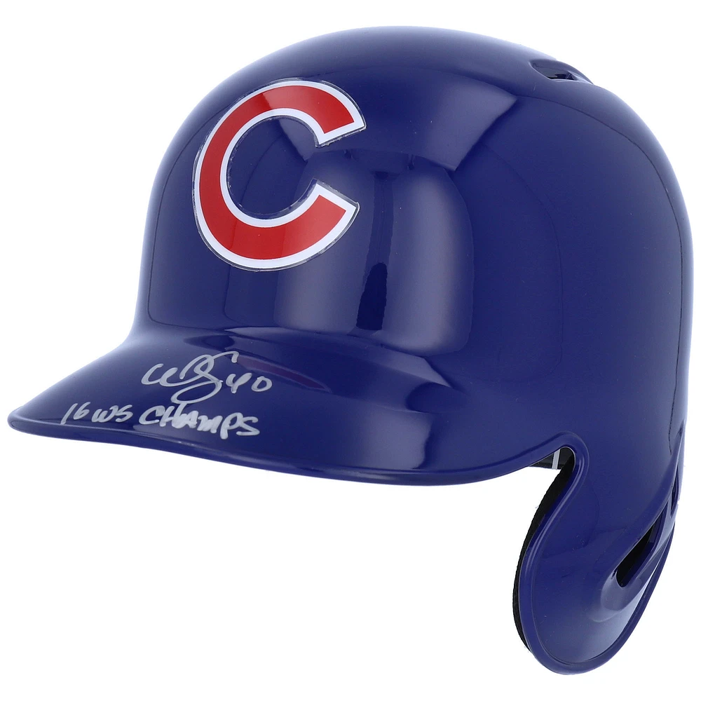 Willson Contreras Chicago Cubs Autographed Replica Batting Helmet "2016 WS Champs" Inscription