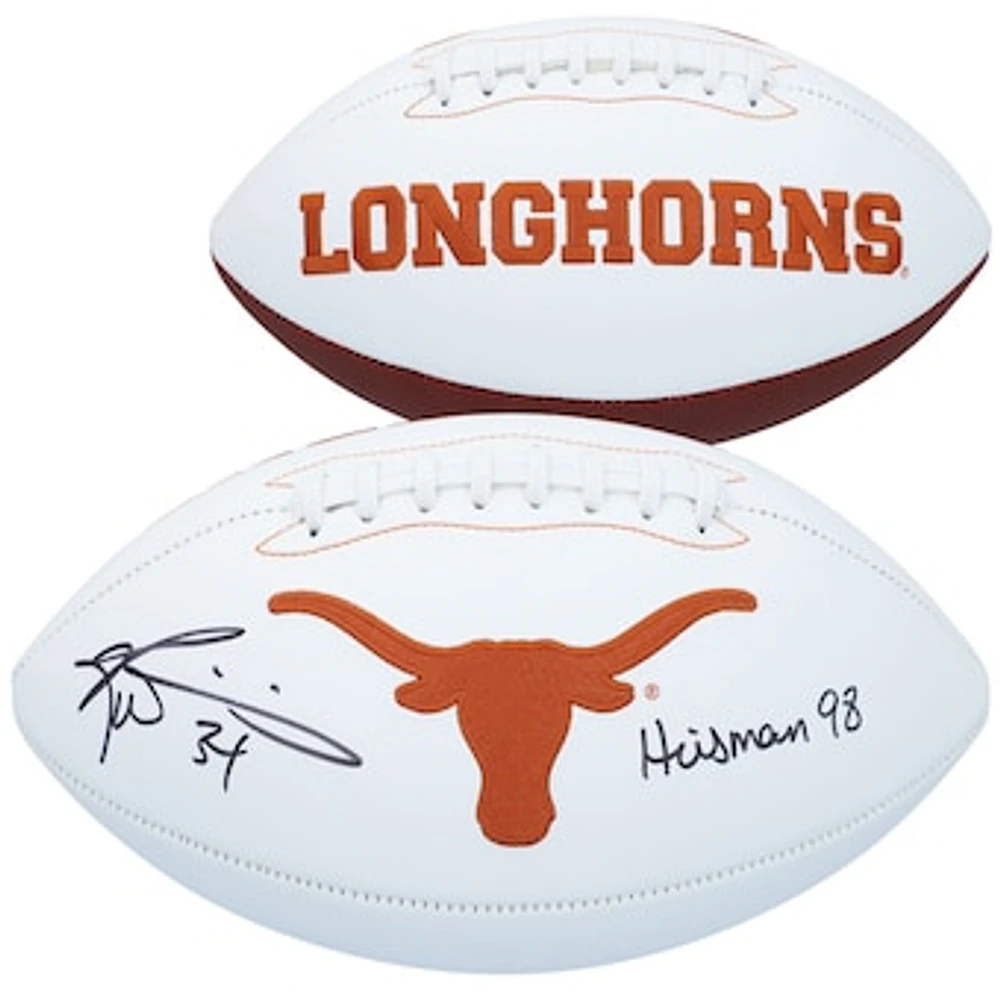 Ricky Williams Texas Longhorns Autographed White Panel Football with "Heisman 98" Inscription