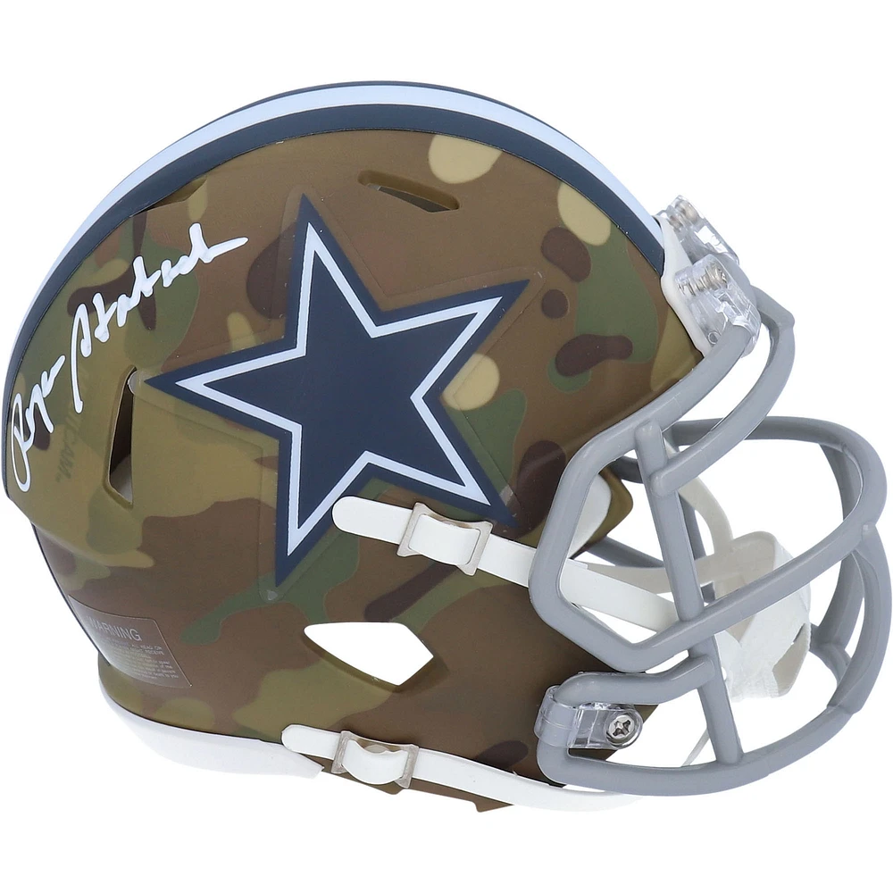 Roger Staubach Dallas Cowboys Autographed Riddell CAMO Alternate Speed Mini Helmet