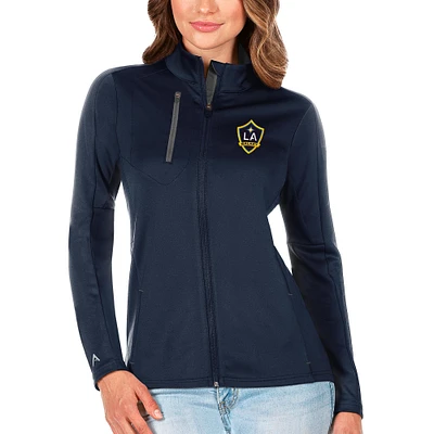 Women's Antigua Navy/Silver LA Galaxy Generation Full-Zip Jacket