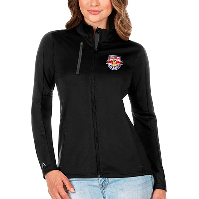 Women's Antigua Black/Silver New York Red Bulls Generation Full-Zip Jacket