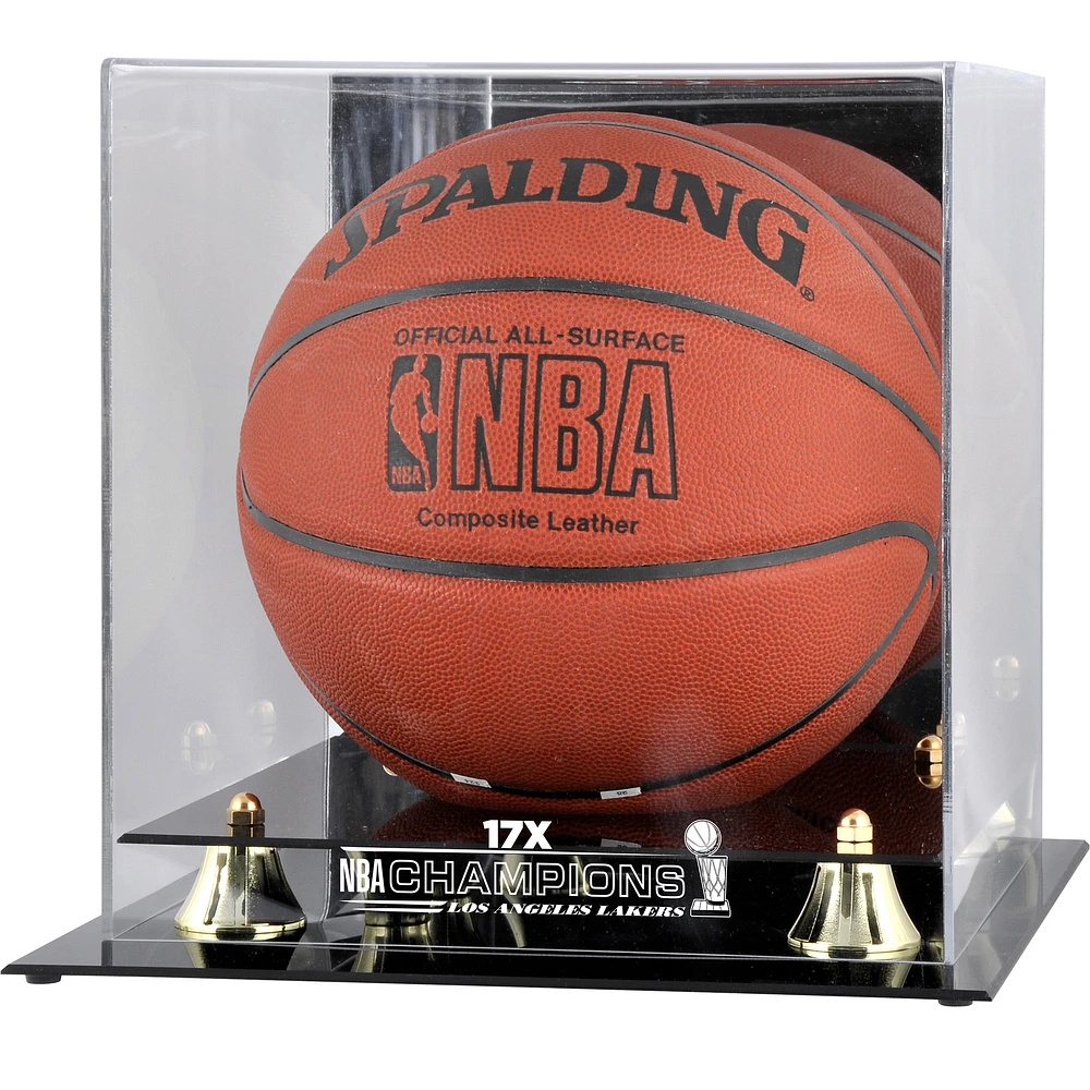 Los Angeles Lakers Golden Classic 17X NBA Champions Logo Basketball Display Case with Mirrored Back