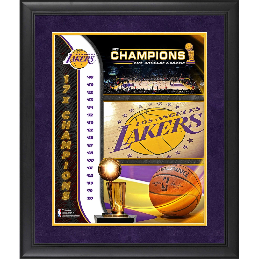 Los Angeles Lakers Framed 16" x 20" 17x NBA Champions Collage with Suede Matting