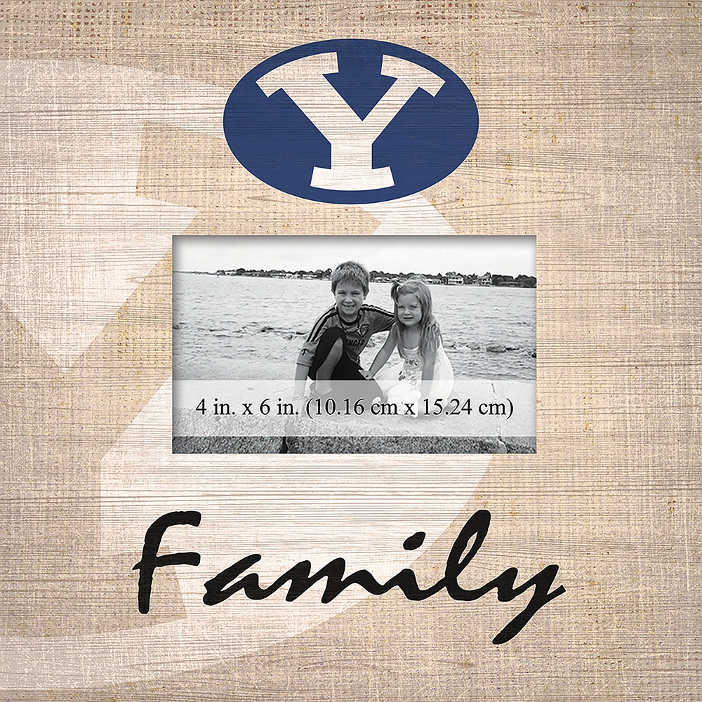 BYU Cougars 10'' x 10'' Burlap Pattern Frame