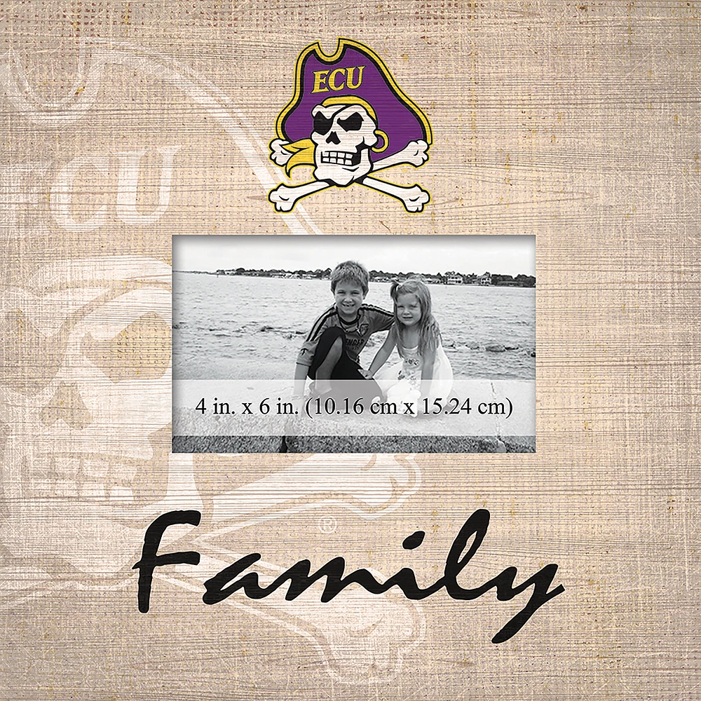 ECU Pirates 10'' x 10'' Burlap Pattern Frame