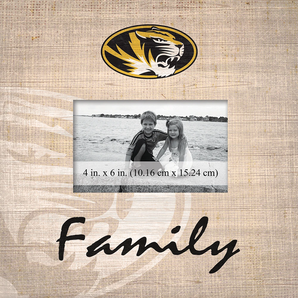 Missouri Tigers 10'' x 10'' Burlap Pattern Frame