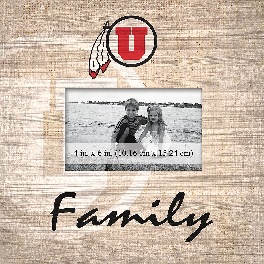 Utah Utes 10'' x 10'' Burlap Pattern Frame