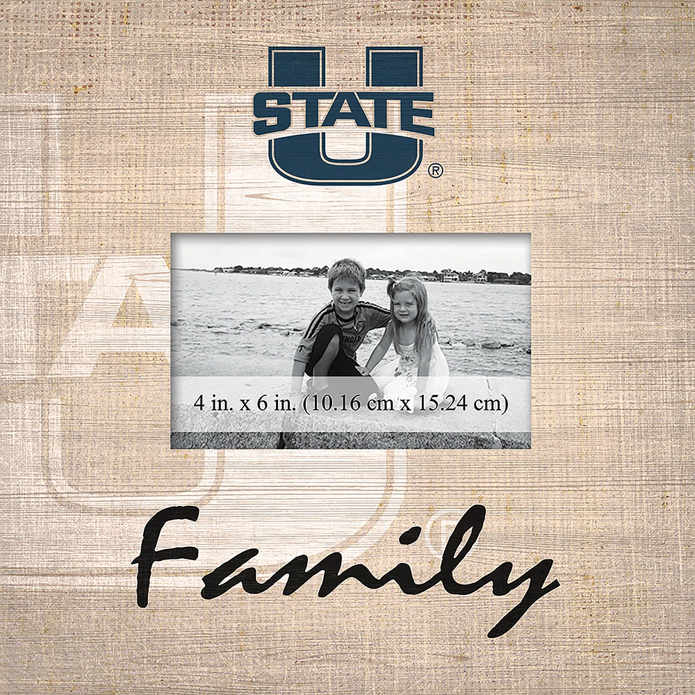 Utah State Aggies 10'' x 10'' Burlap Pattern Frame
