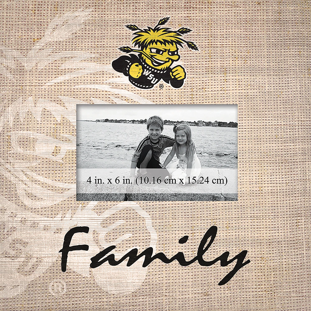 Wichita State Shockers 10'' x 10'' Burlap Pattern Frame
