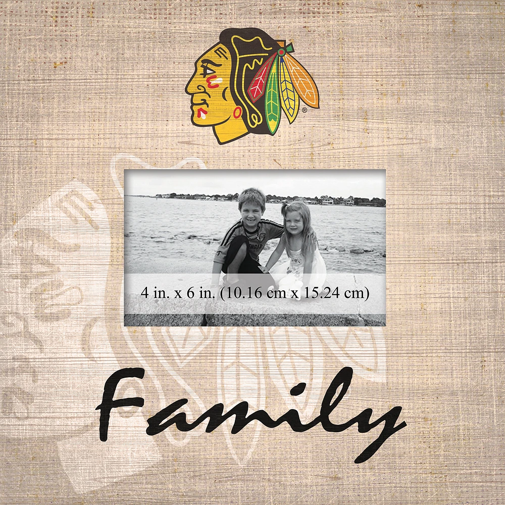 Chicago Blackhawks 10'' x 10'' Burlap Pattern Frame