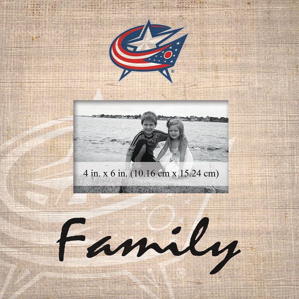 Columbus Blue Jackets 10'' x 10'' Burlap Pattern Frame