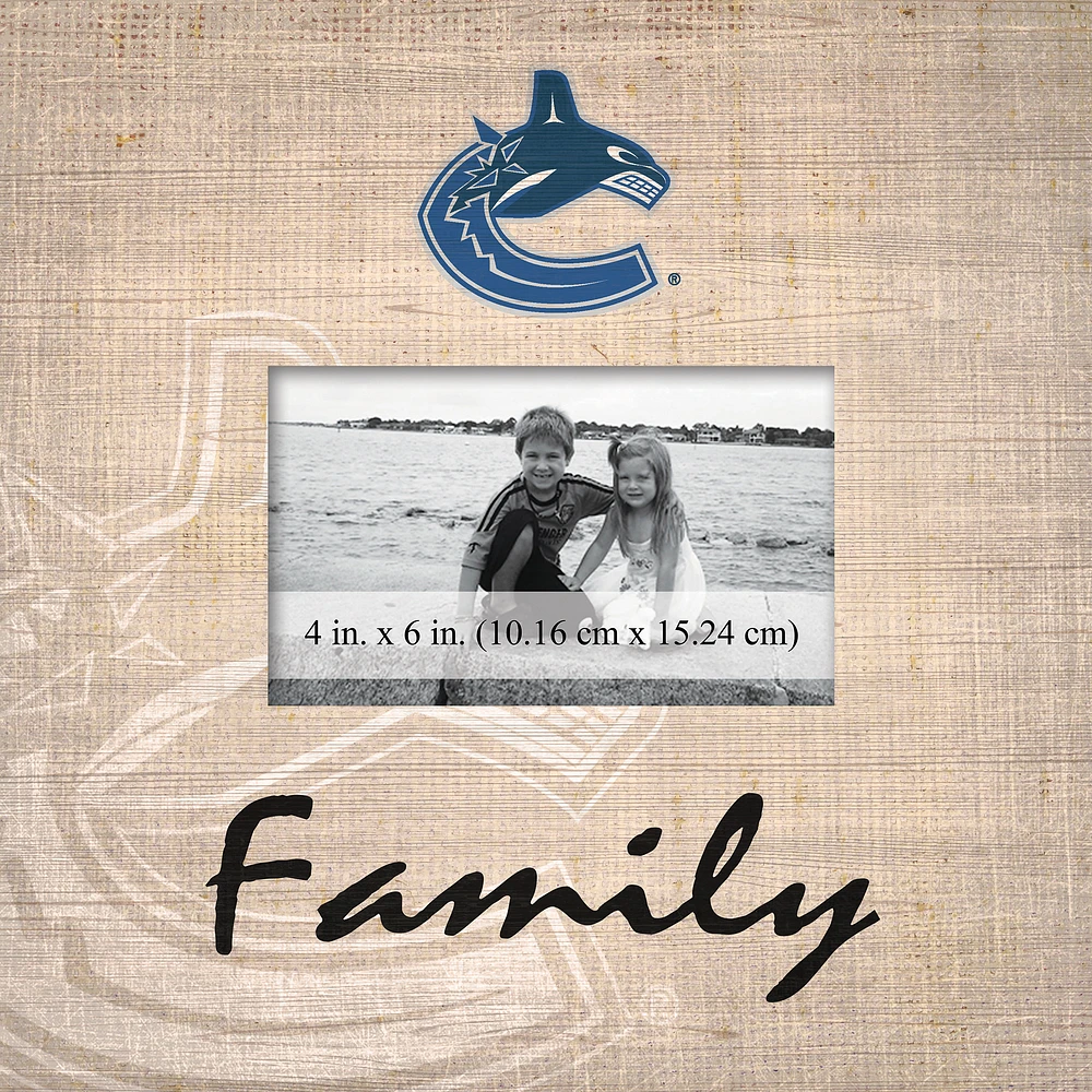 Vancouver Canucks 10'' x 10'' Burlap Pattern Frame