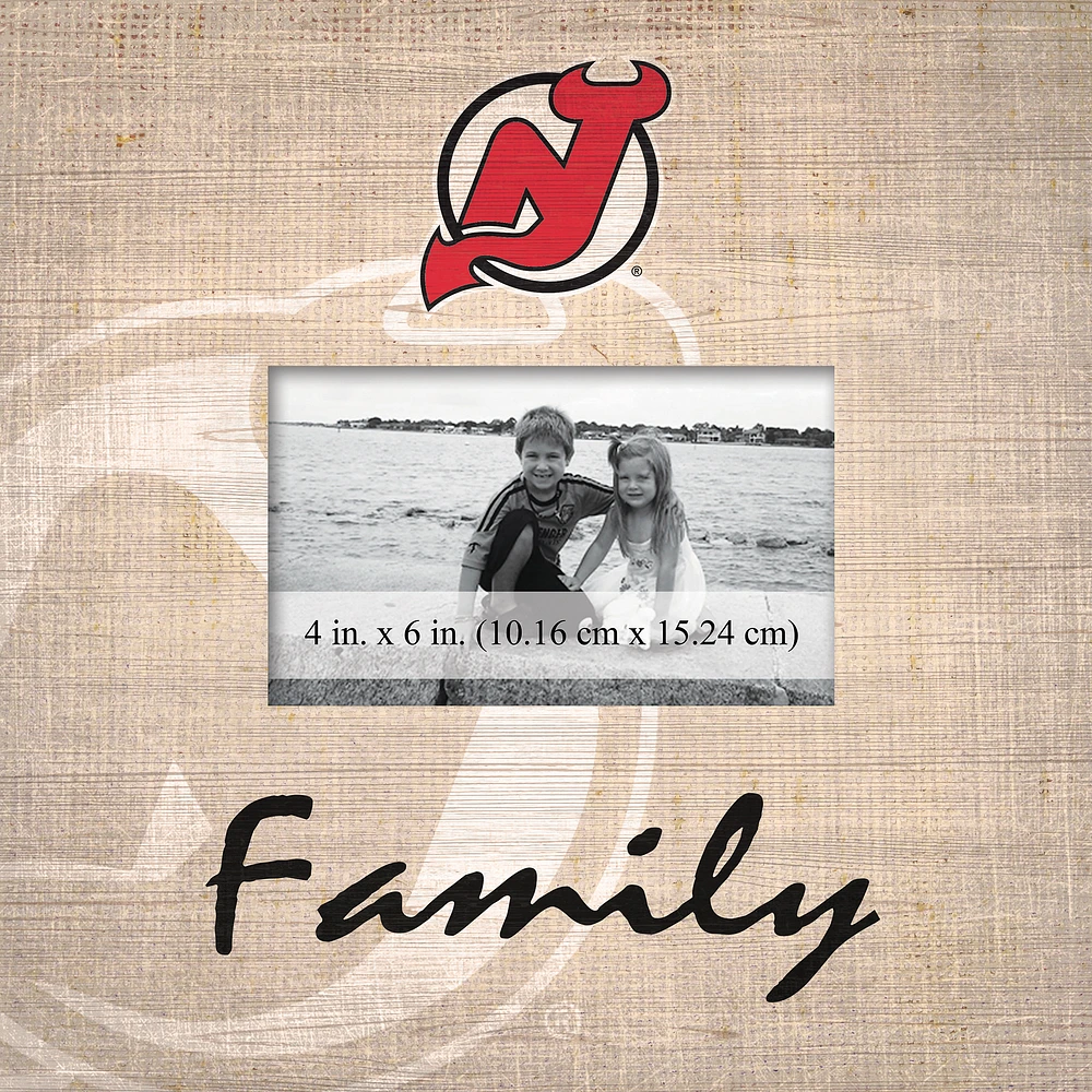 New Jersey Devils 10'' x 10'' Burlap Pattern Frame