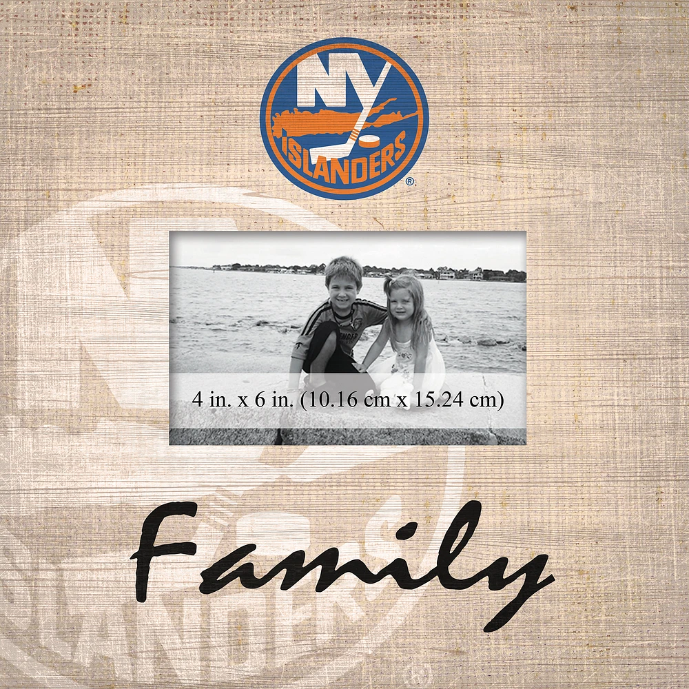 New York Islanders 10'' x 10'' Burlap Pattern Frame