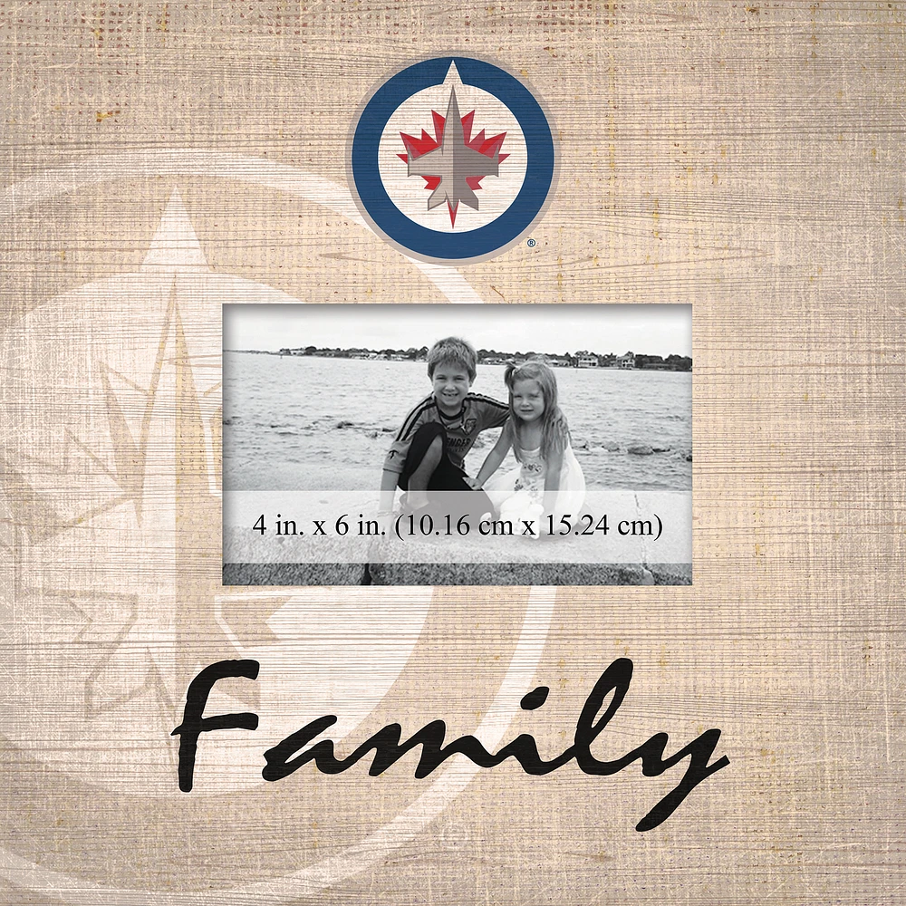 Winnipeg Jets 10'' x 10'' Burlap Pattern Frame