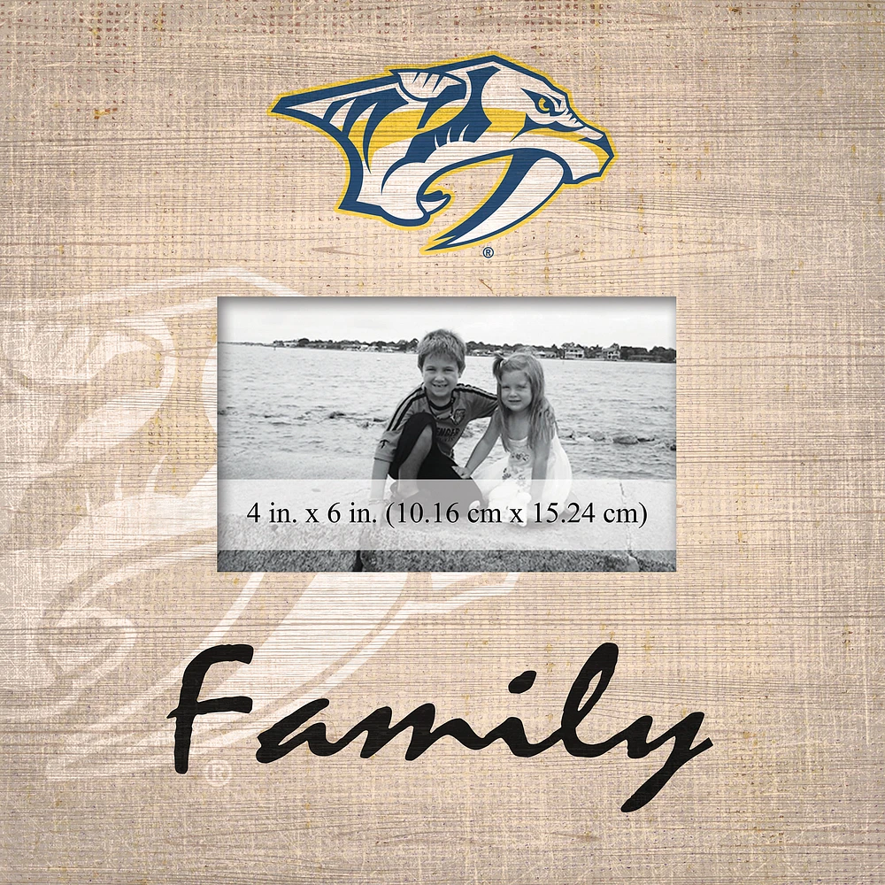 Nashville Predators 10'' x 10'' Burlap Pattern Frame