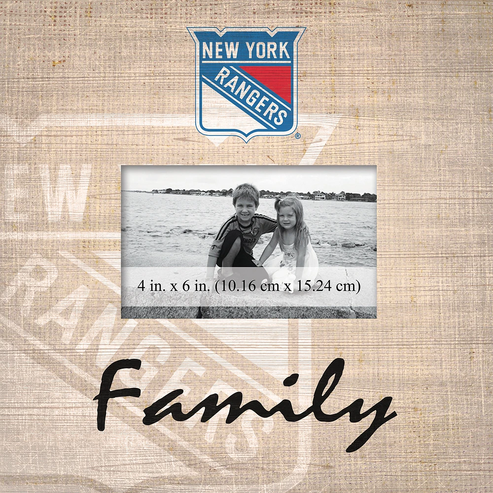 New York Rangers 10'' x 10'' Burlap Pattern Frame