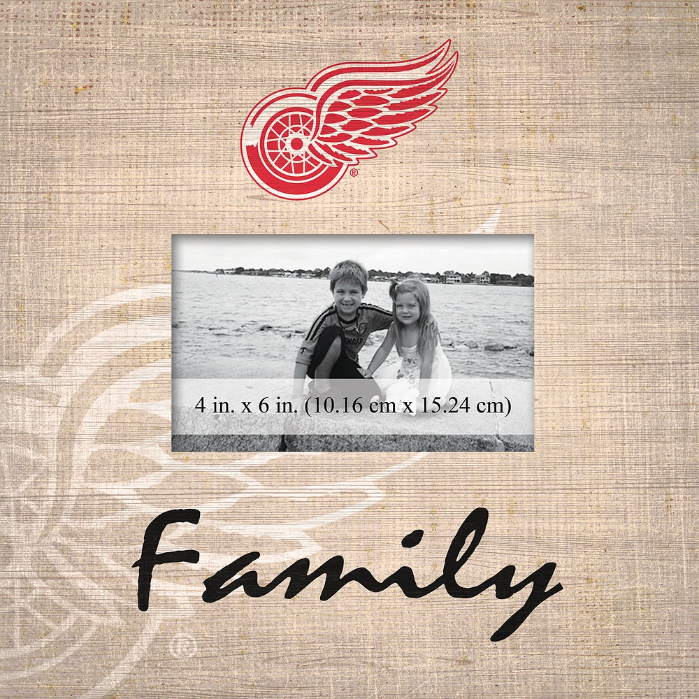 Detroit Red Wings 10'' x 10'' Burlap Pattern Frame