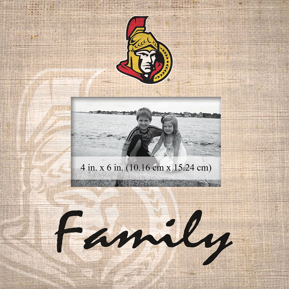 Ottawa Senators 10'' x 10'' Burlap Pattern Frame