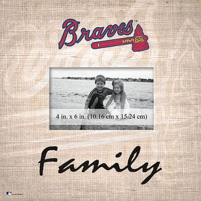 Atlanta Braves 10'' x 10'' Burlap Pattern Frame