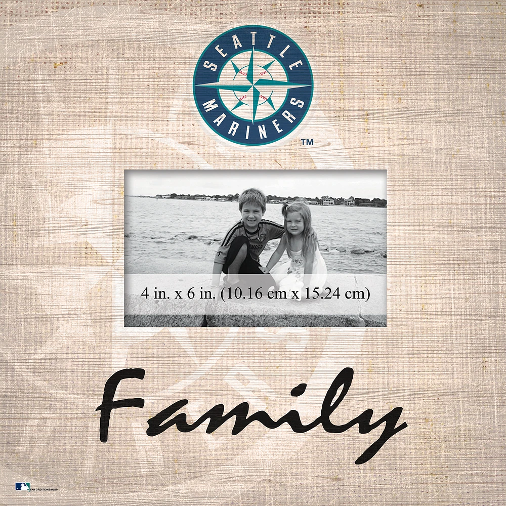 Seattle Mariners 10'' x 10'' Burlap Pattern Frame