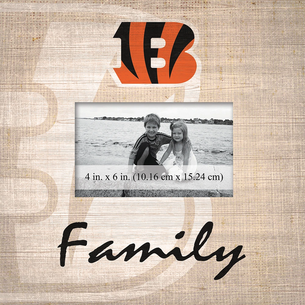 Cincinnati Bengals 10'' x 10'' Burlap Pattern Frame