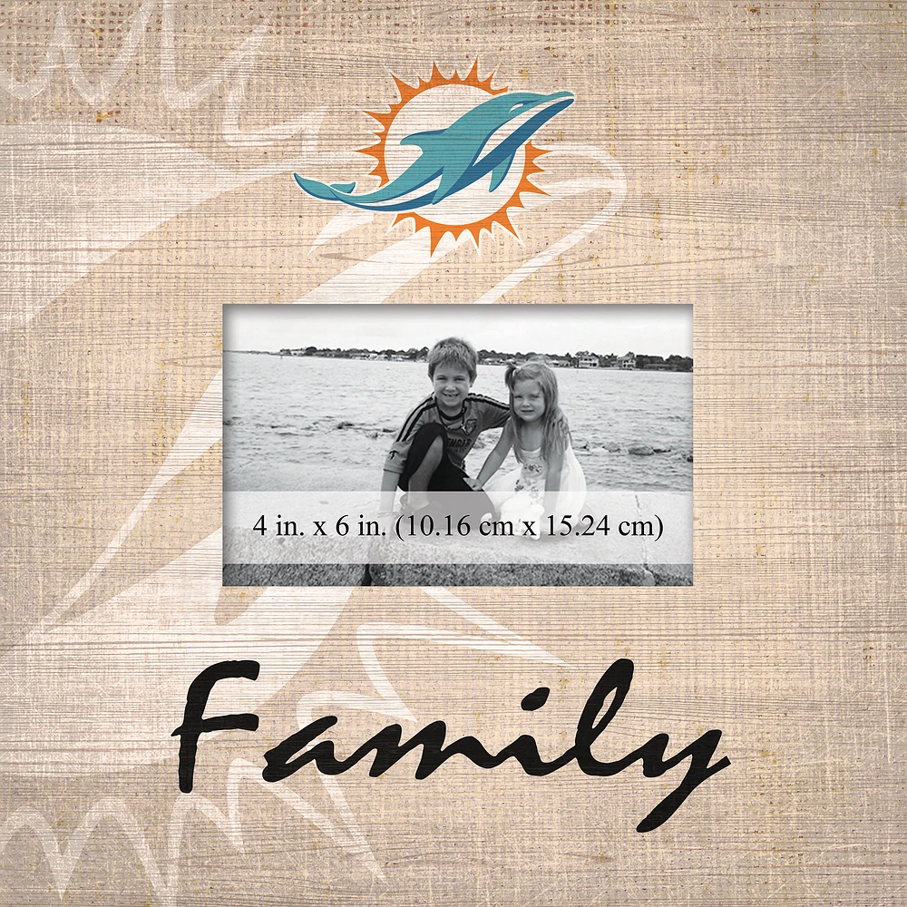 Miami Dolphins 10'' x 10'' Burlap Pattern Frame