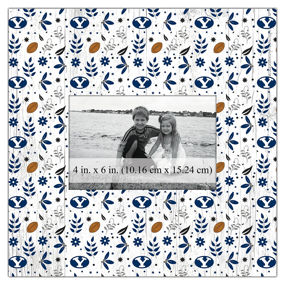 BYU Cougars 10'' x 10'' Floral Pattern Frame