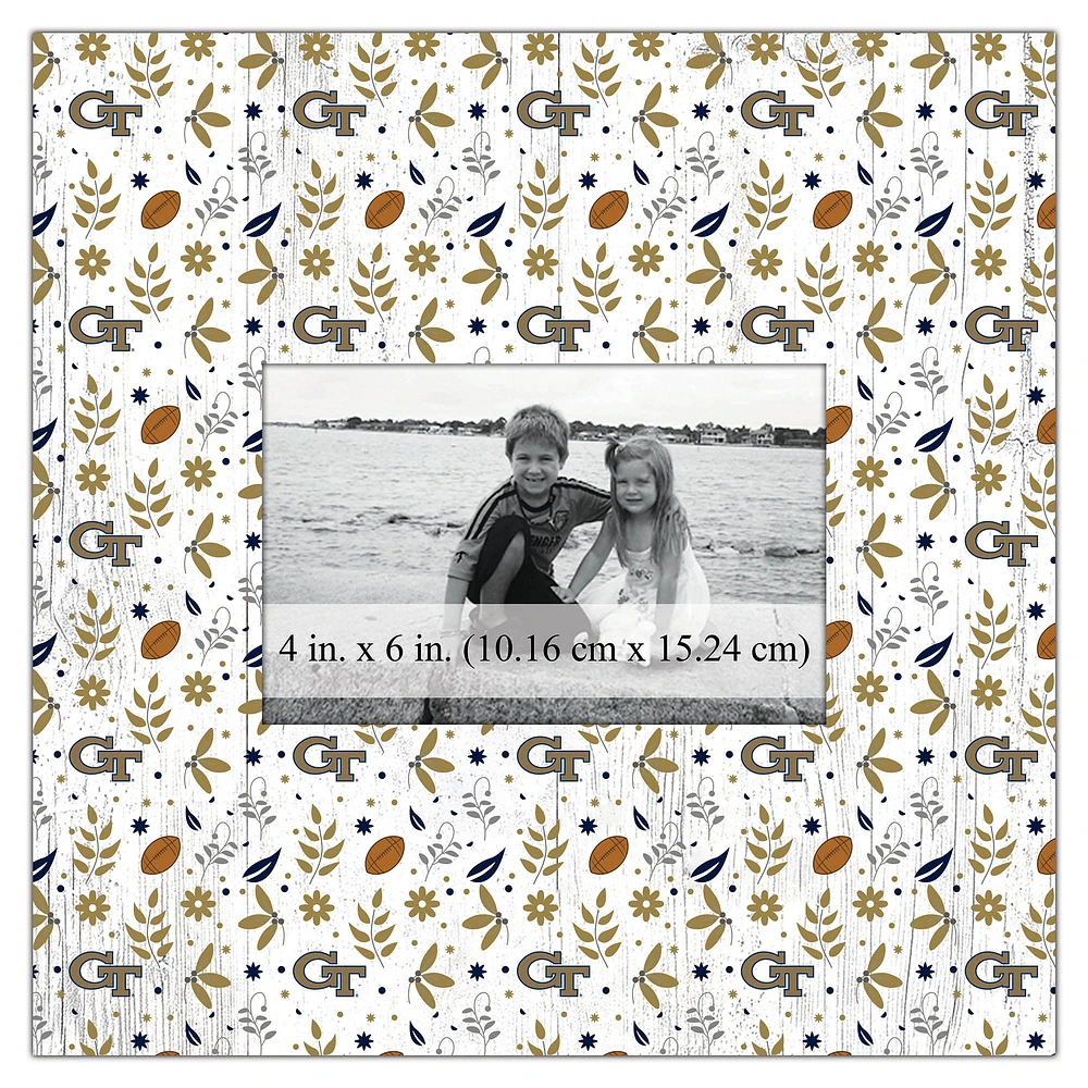 Georgia Tech Yellow Jackets 10'' x 10'' Floral Pattern Frame