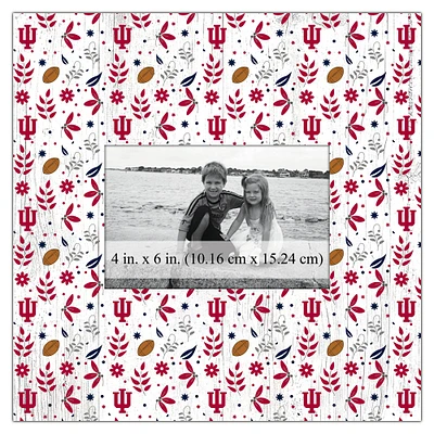 Indiana Hoosiers 10'' x 10'' Floral Pattern Frame