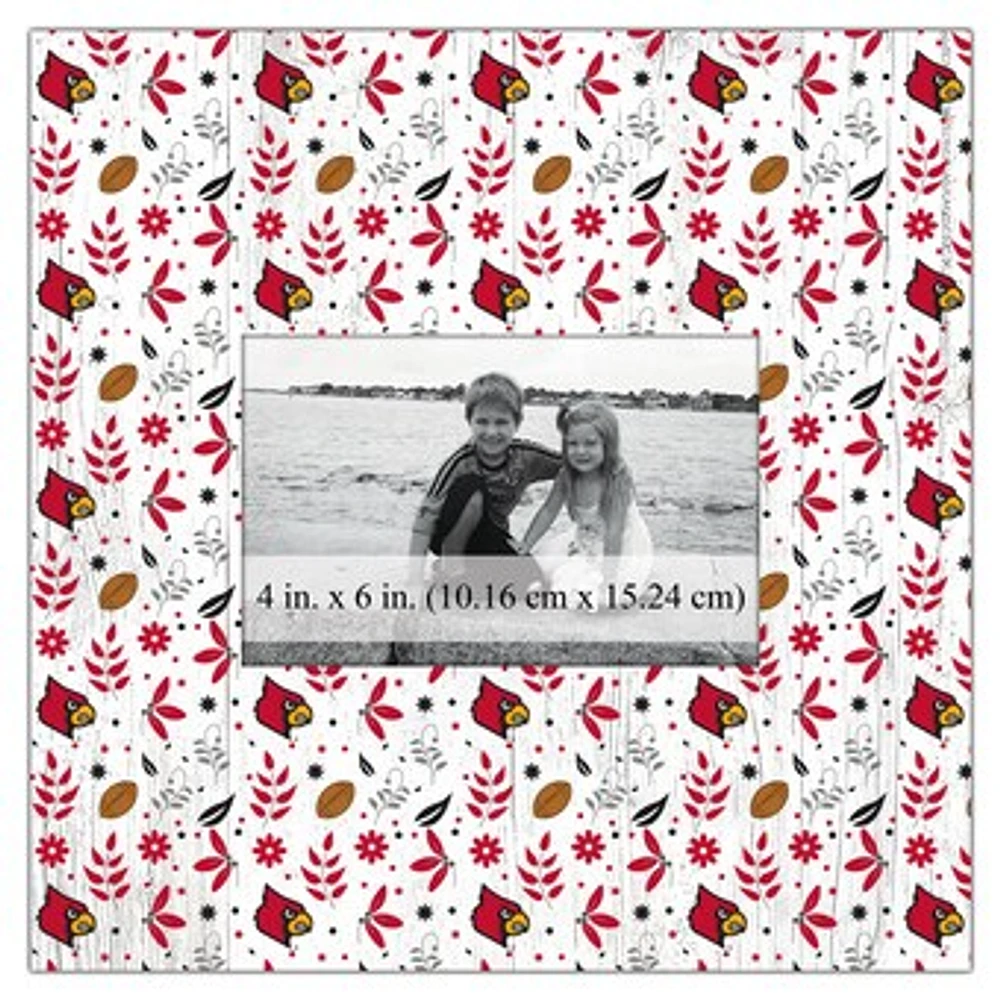 Louisville Cardinals 10'' x 10'' Floral Pattern Frame