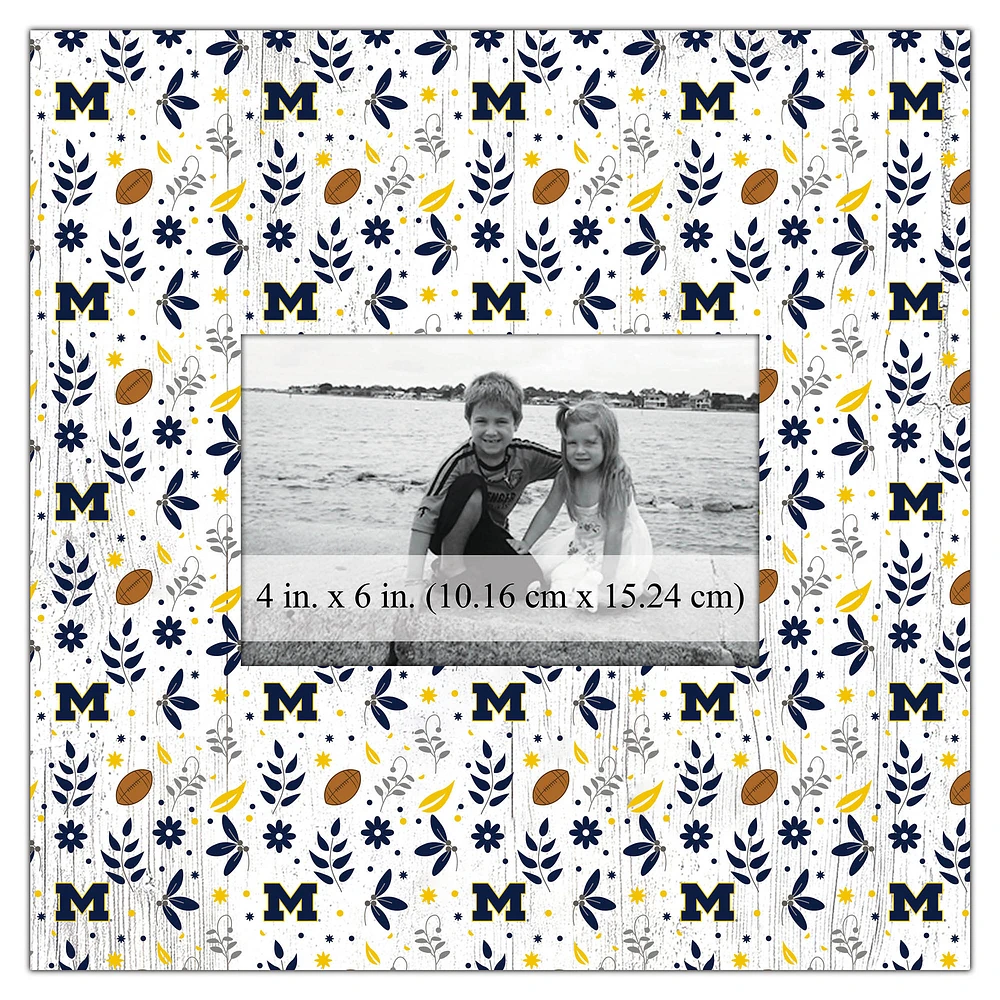 Michigan Wolverines 10'' x 10'' Floral Pattern Frame