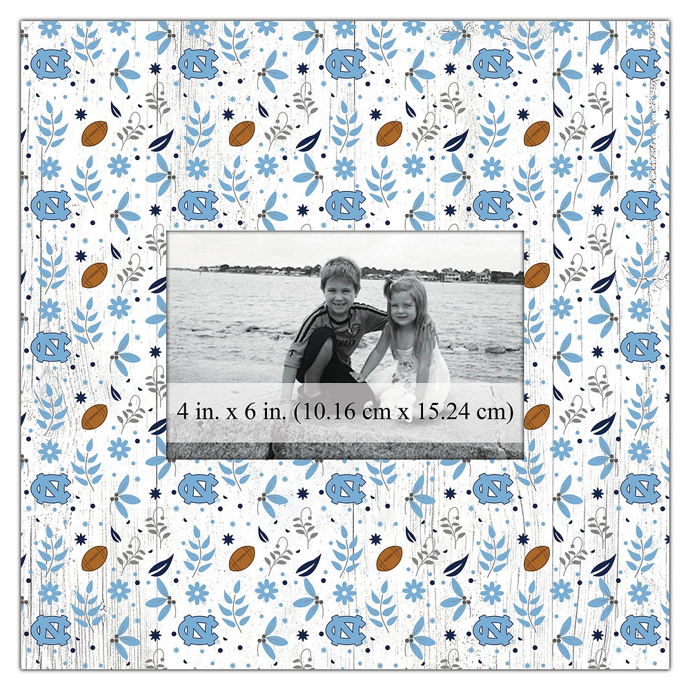 North Carolina Tar Heels 10'' x 10'' Floral Pattern Frame