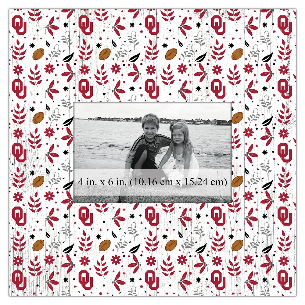 Oklahoma Sooners 10'' x 10'' Floral Pattern Frame