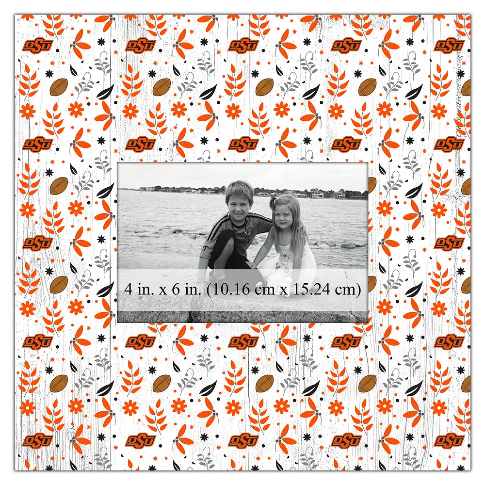 Oklahoma State Cowboys 10'' x 10'' Floral Pattern Frame