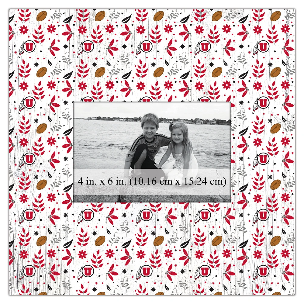Utah Utes 10'' x 10'' Floral Pattern Frame