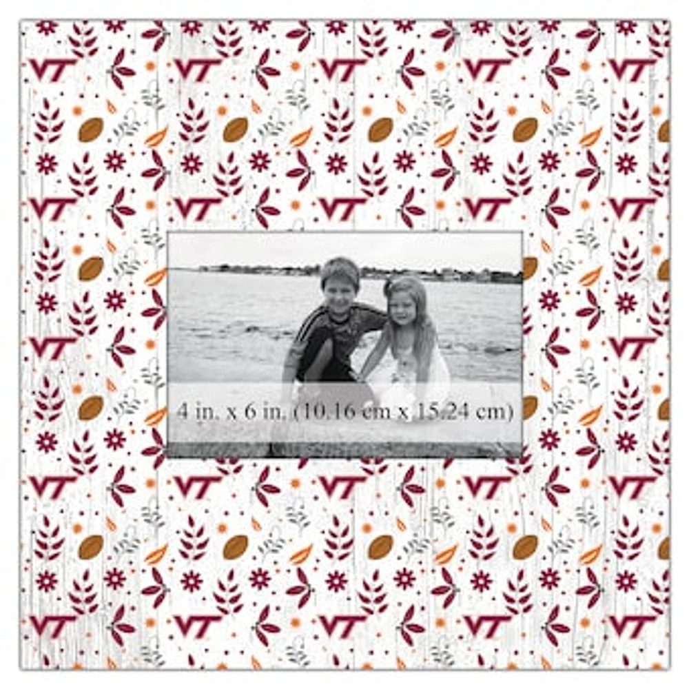 Virginia Tech Hokies 10'' x 10'' Floral Pattern Frame