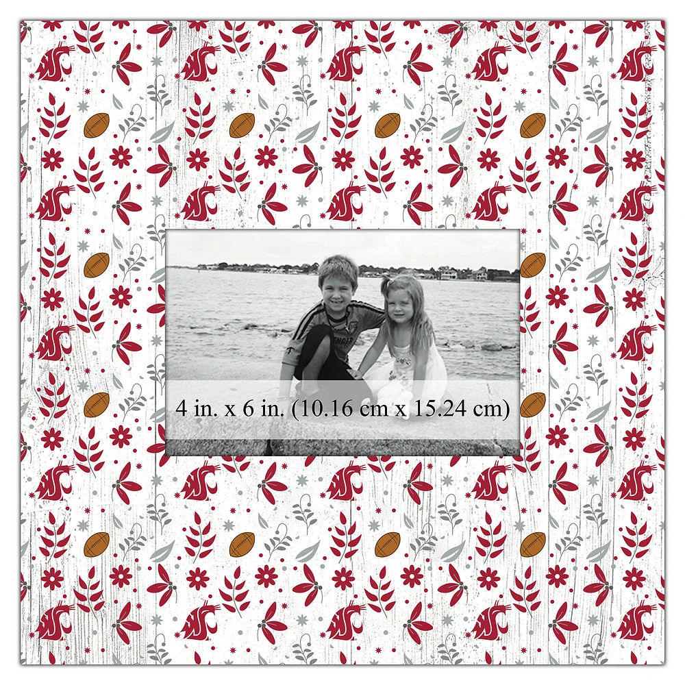 Washington State Cougars 10'' x 10'' Floral Pattern Frame